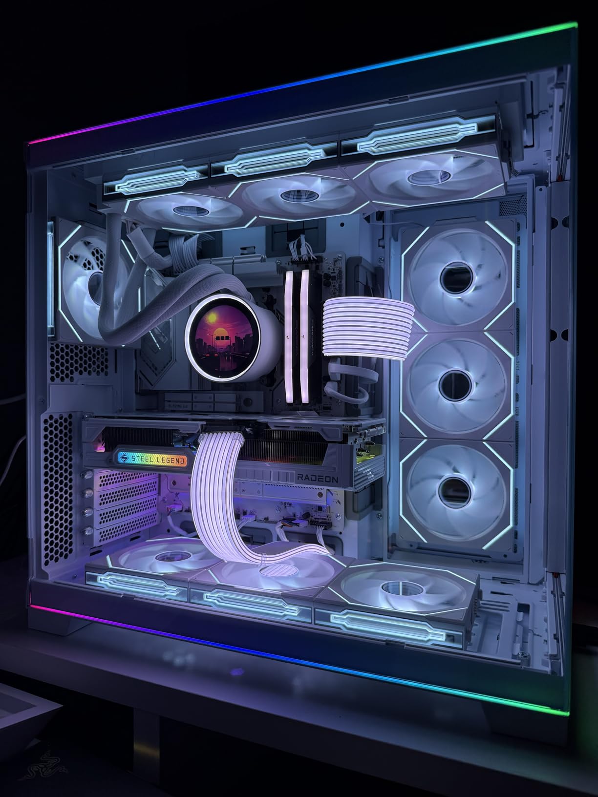 Lian Li EDGE1000W Fully Modular Low-Noise ATX Power Supply - ATX 3.1 & PCIE 5.1 Compliant - Cybenetics Gold Efficiency - 12V-2x6 Cable - L-Shape Design - with USB/Fan Hub - White (EG1000G.WH) customer photo 1