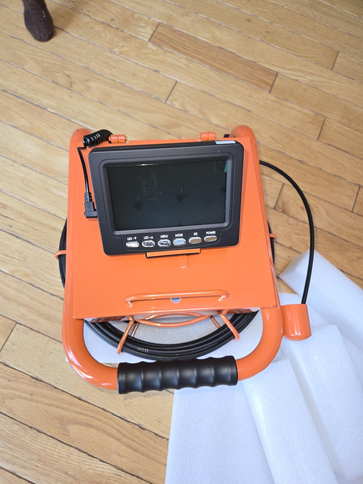 Sewer Camera 100FT/30M Borescopes Plumbing Snake Pipe Inspection Camera DVR & Audio Recorder 17/22mm with 5600Mah Battery 4.3