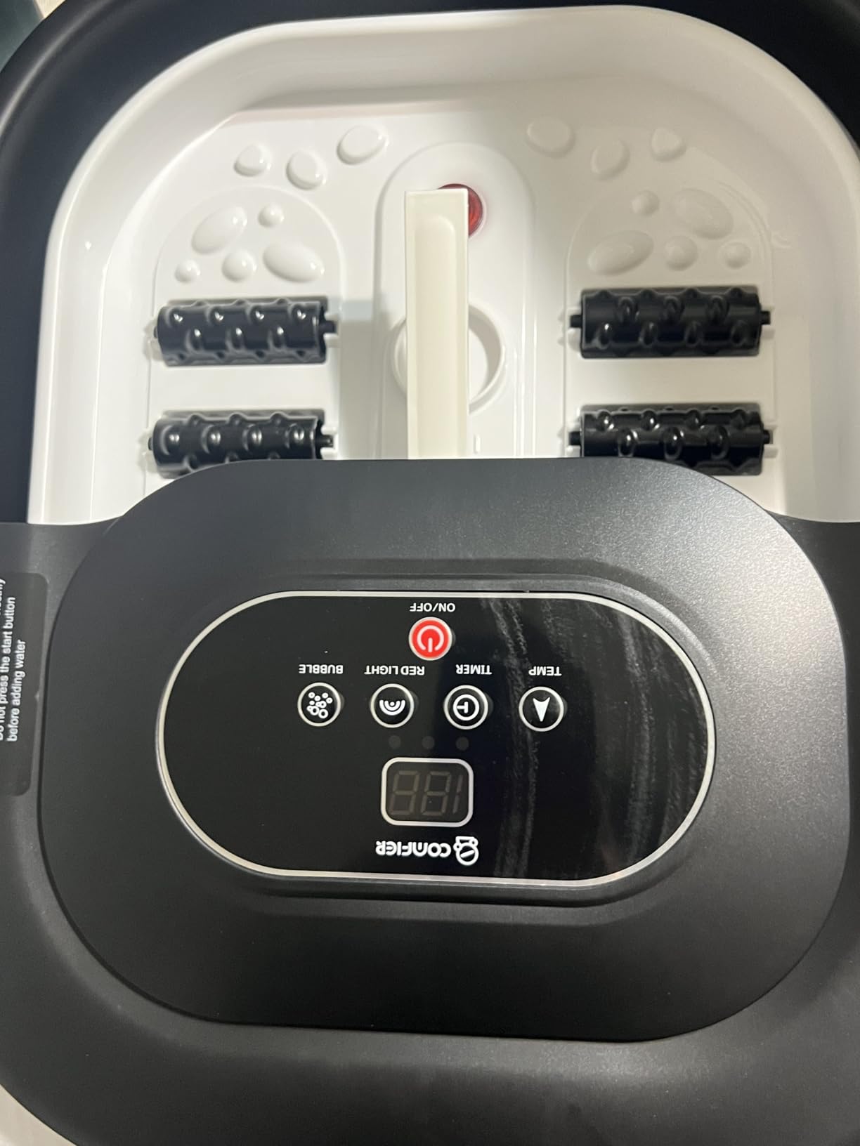 COMFIER Collapsible Foot Spa Bath Massager with Heat, Pedicure Foot Spa with Bubbles, Red Light, Pumice Stone and Shiatsu Massage Rollers, Heated Bath Spa for Relaxation and Stress Relief (Black) customer photo 2