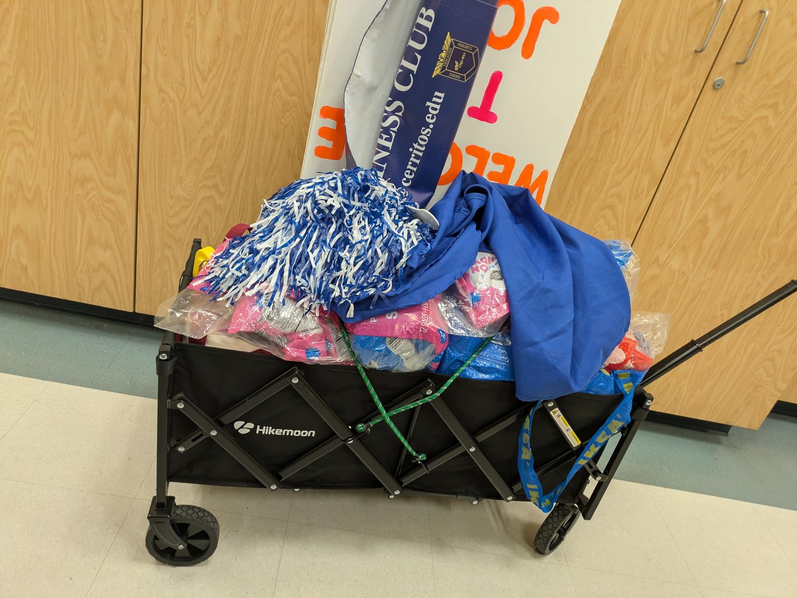 34'' Extra Long Collapsible Wagons Carts Foldable, 360LBS Heavy Duty Folding Beach Wagon Cart with Wheels, Portable Utility Outdoor Wagon for Grocery, Shopping, Garden, Sports, Camping, Black customer photo 1