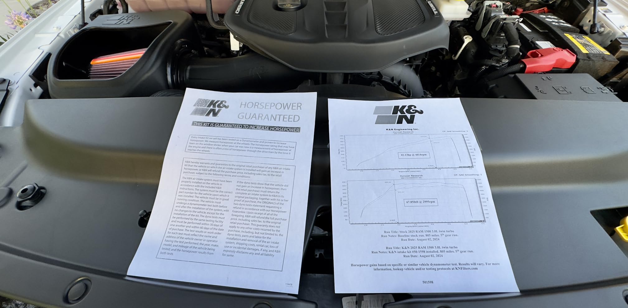 K&N NextGen Cold Air Intake System: High-Flow Cotton Filter: Compatible with 2025 RAM 1500; 50-1598 customer photo 2