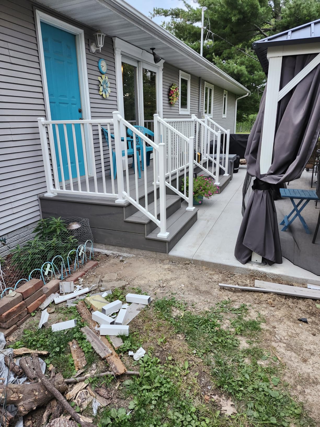 PURPLE LEAF 10' X 14' Hardtop Gazebo Metal Double Roof White Aluminum Frame Outdoor Heavy Duty Gazebo with Curtain and Netting for Patio Garden and Backyard, Grey customer photo 2