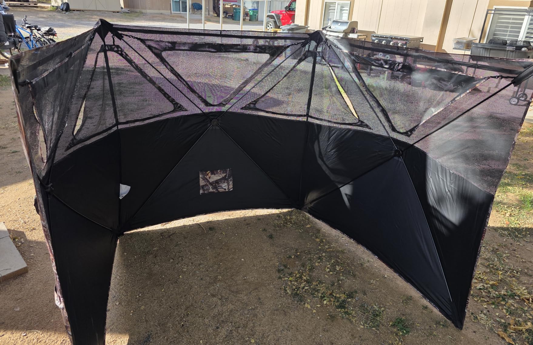 See Through 3 Panel Hunting Blind, 3 Side Ground Blinds with Carrying Bag, Portable Pop Up Ground Blinds for Deer Duck Turkey Hunting customer photo 1