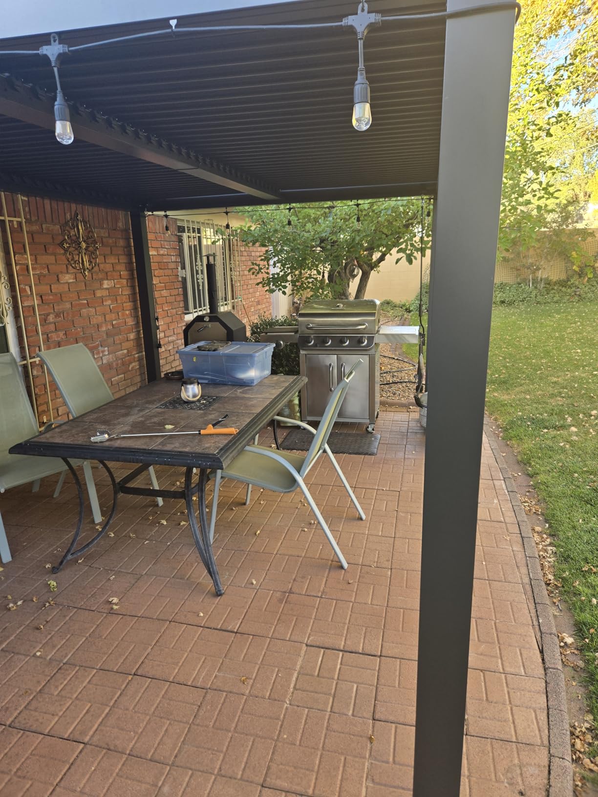 10'x 13' Patio Louvered Pergola Canopy Modern Aluminum Pergola with Adjustable Roof Rainproof Gazebo for Outdoor BBQ Deck Yard Lawn and Garden Deep Grey Hardtop Gazebo (10x13FT) customer photo 1