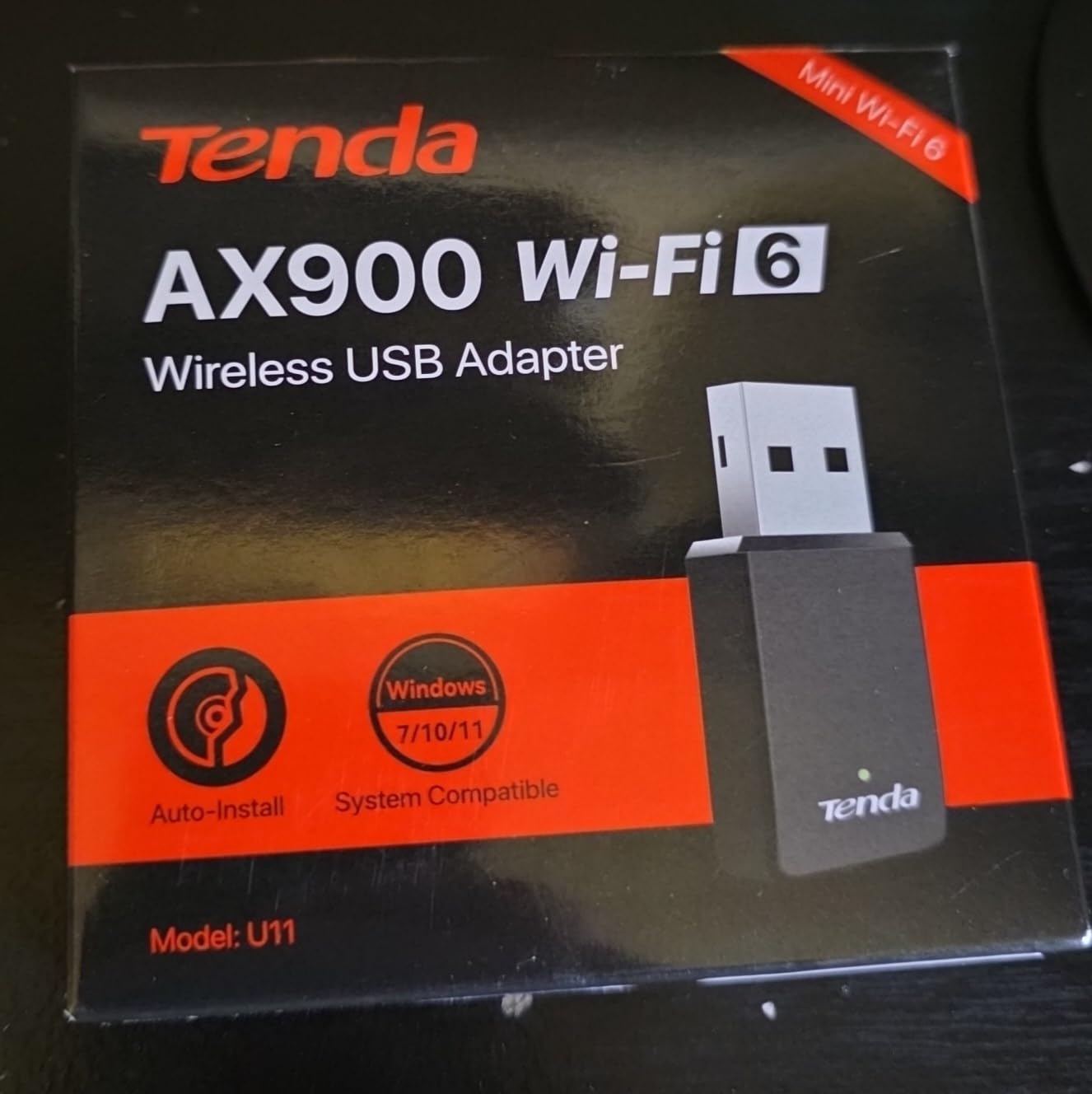 Tenda WiFi Adapter for Desktop PC, AX900 USB WiFi Adapter with Dual Band 600Mbps 5GHz/ 286Mbps 2.4GHz, Built-in Driver for Windows 11/10/7, USB WiFi Dongle(U11) customer photo 1