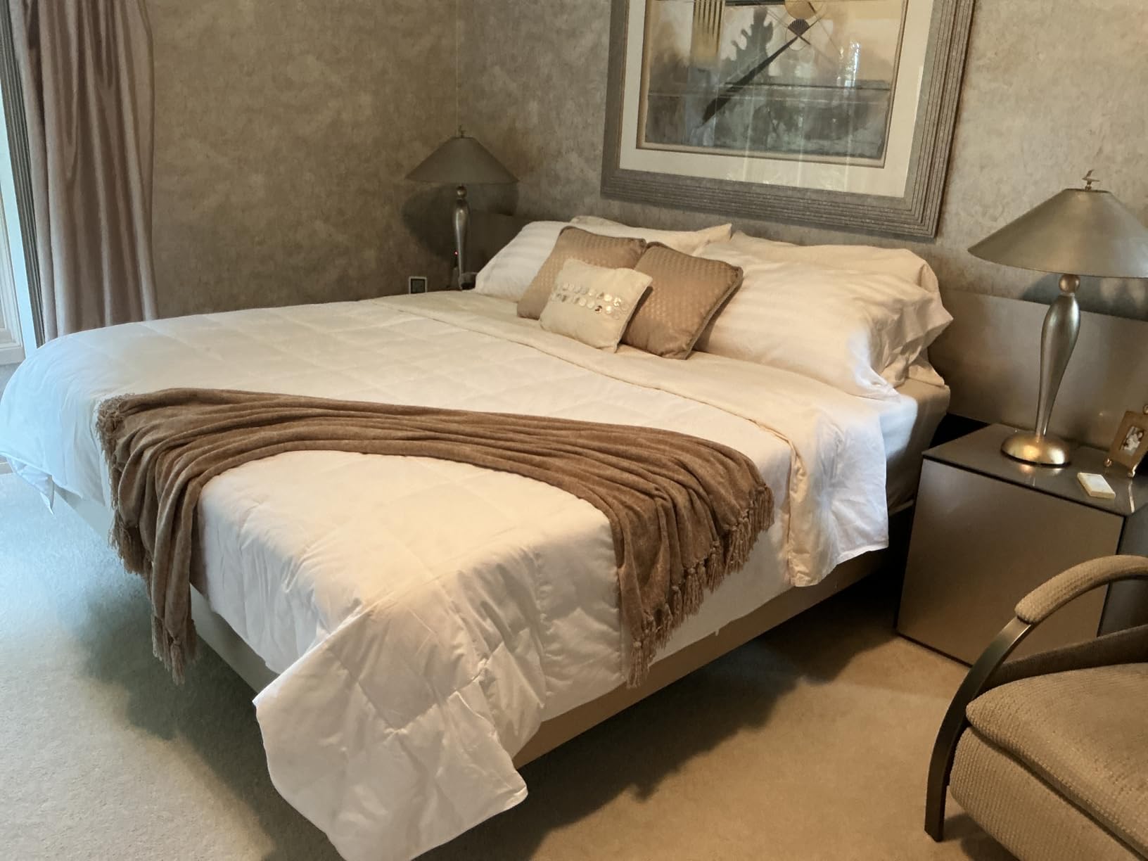 Globon Summer Down Comforter King Size, Extra Lightweight Blanket/Duvet Insert for Hot Sleepers, Noiseless & Extra Soft, 106x90 inches, White customer photo 2