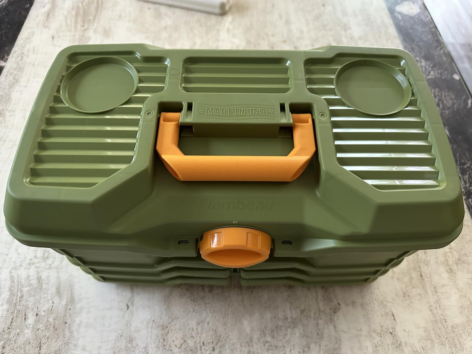 Flambeau Outdoors NextGen 6/0 Large Tackle Box, 6 Pivot Trays, 32 Compartments, Advanced Tackle Storage Organizer, Green customer photo 2