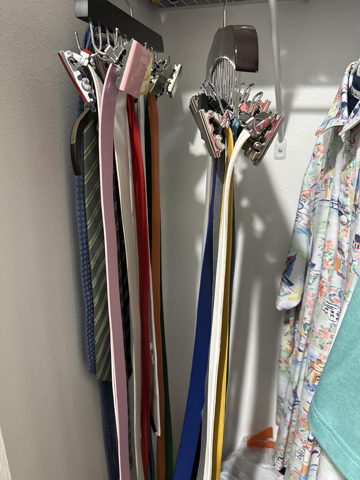 Belt Hanger for Closet Max 42 Belts, Sturdy Wood Belts Rack Closet Accessories with 14 Hooks Belt Organizer for Men Organizers and Storage -Wood 1 Pack customer photo 2