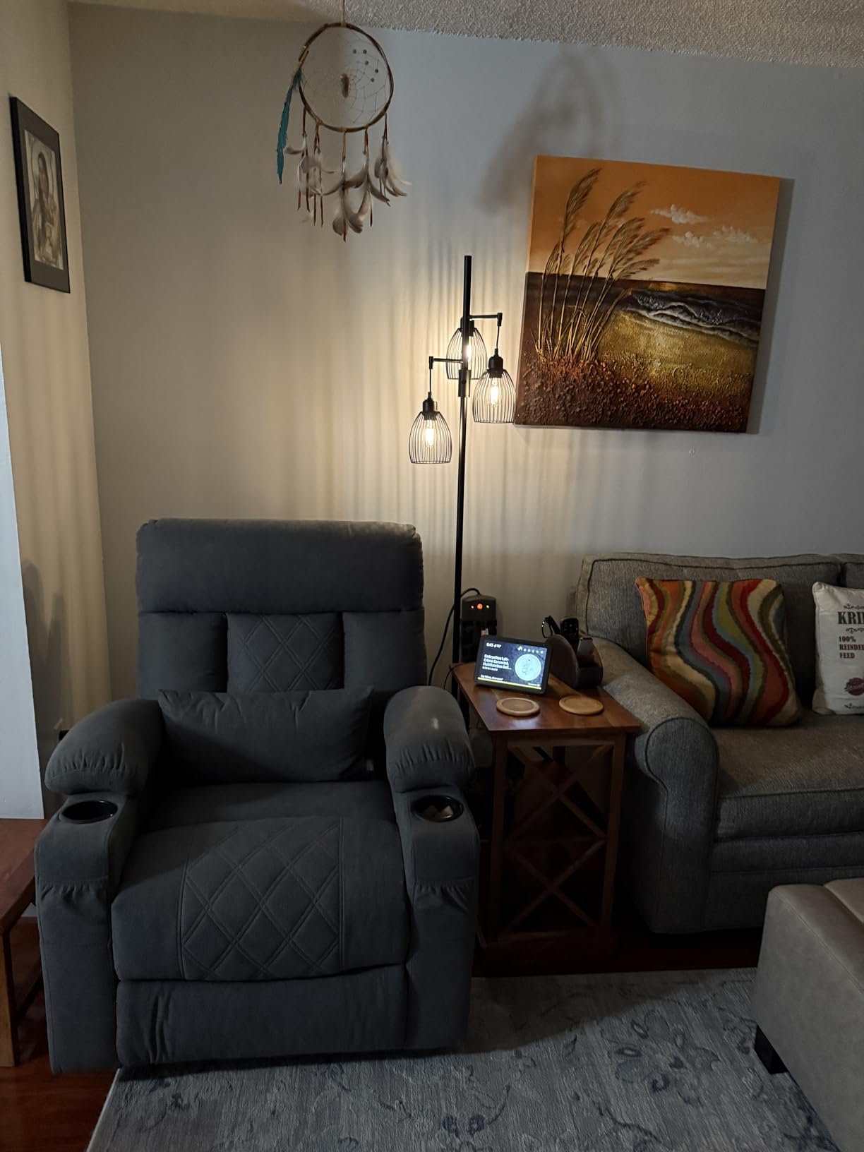 Power Lift Recliner Chair for Elderly with Extended Footrest, Infinite Position Lay Flat Recliner Chair for Adult W/Massage & Heating, Adjustable Headrest, 3-Motor Zero Gravity,Cup Holder, Fabric customer photo 1