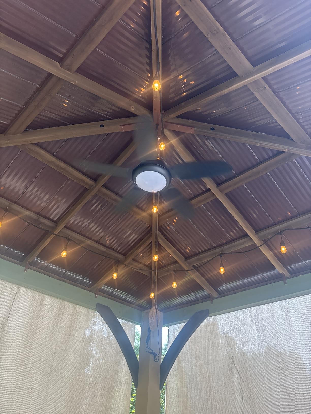 Fanbulous 42 Inch Waterproof Outdoor Ceiling Fan with Lights and Remote, IP65 Hanging Gazebo Fan with 3CCT 6-Speed DC Motor, Black Wet Rated Plug in Ceiling Fan with Cord for Patios Porch Pergola customer photo 1