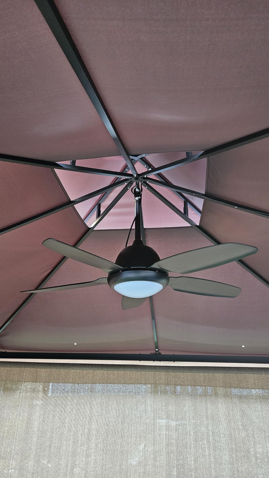 Fanbulous 42 Inch Waterproof Outdoor Ceiling Fan with Lights and Remote, IP65 Hanging Gazebo Fan with 3CCT 6-Speed DC Motor, Black Wet Rated Plug in Ceiling Fan with Cord for Patios Porch Pergola customer photo 2