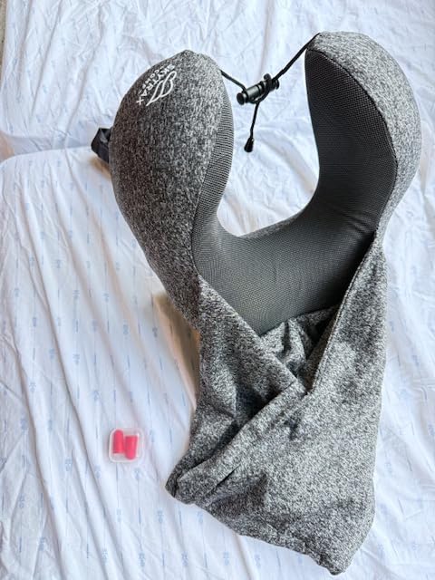 Travel Pillow with Extra Large Hood for Airplane Long Flights Privacy and Comfort Memory Foam customer photo 2