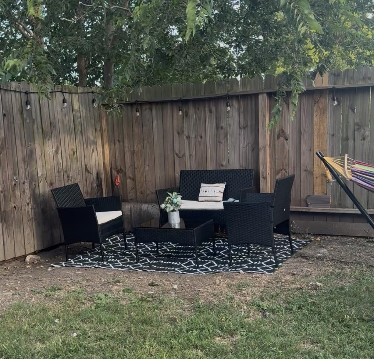 Smiry Outdoor Rug 5x8 ft, Waterproof Reversible Plastic Straw Rugs, Boho Outdoor Area Rug, Outside Floor Mat for Patio, Backyard, Deck, Picnic, Beach, Camping, Beige customer photo 1