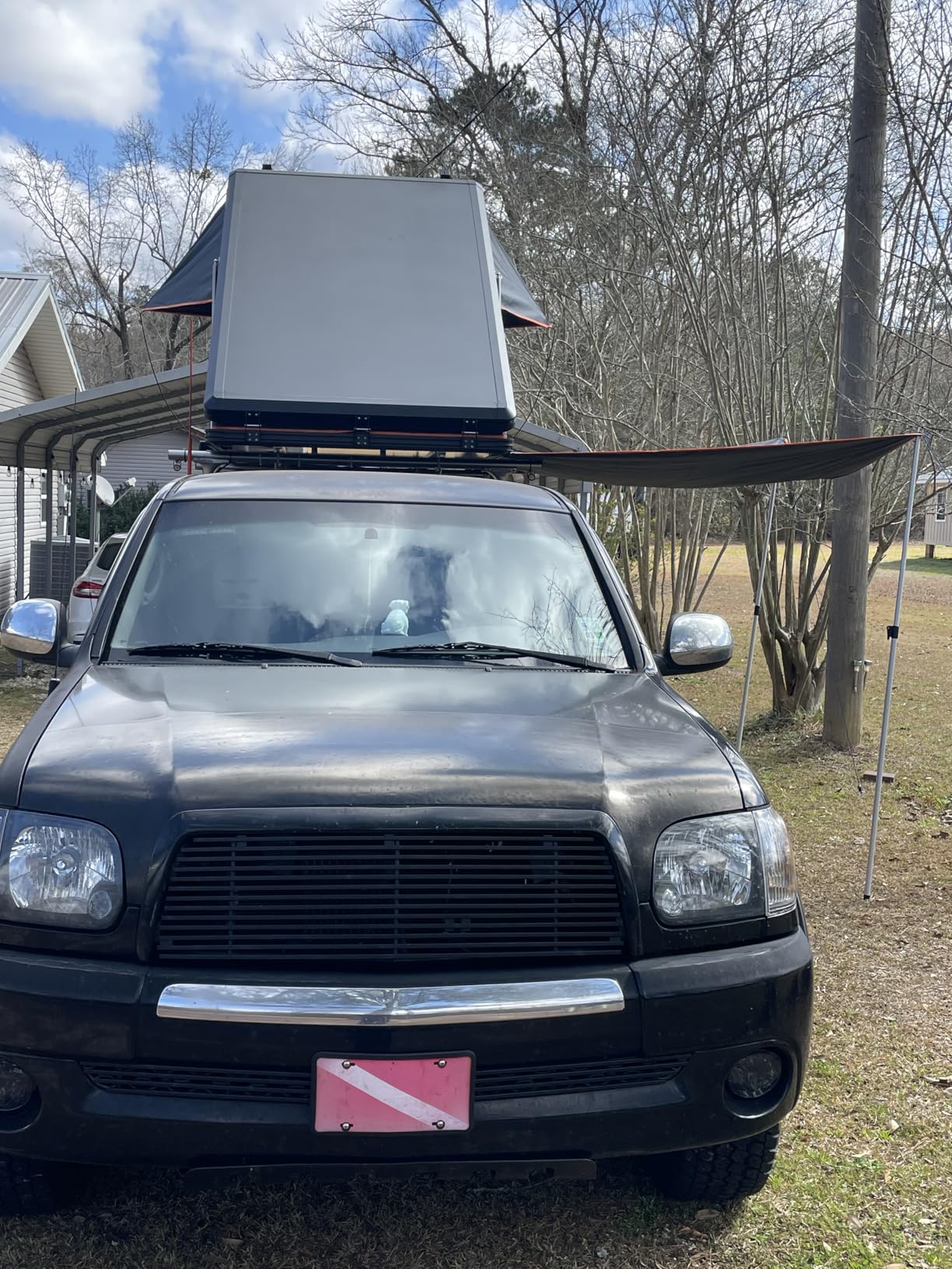 Adventurer Pro Rooftop Tent Hard Shell with USB Outlet, Side Awning, Replaceable Rain Fly&Luggage Racks for 4 Season Camping, Aluminum Pop Up 2-3 Person Roof Top Tent for Truck Jeep SUV Van Trailer customer photo 2