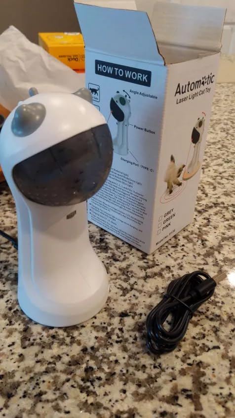 TBTeek Cat Toy, Automatic Motion-Activated, 5 Fun Patterns, 4 Speed Modes, Adjustable Light Angles, Random Rotating Trajectory, Rechargeable customer photo 2