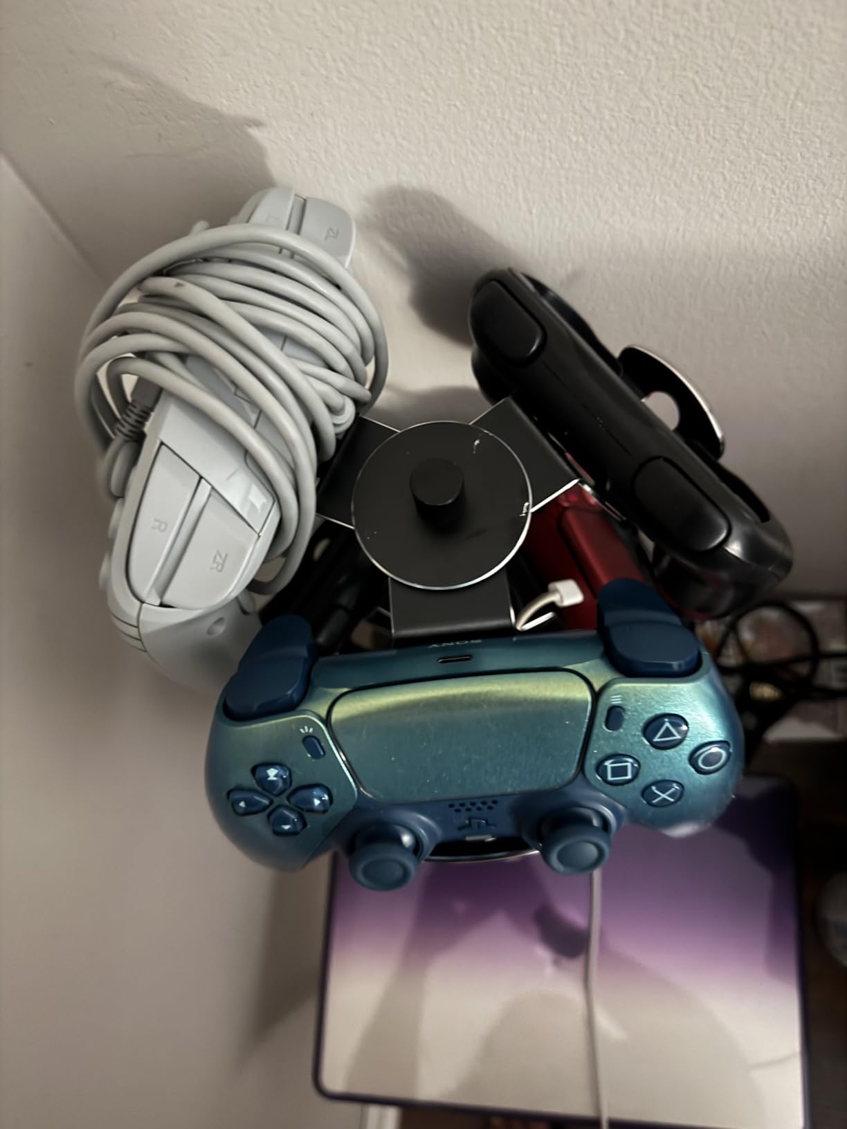 Aluminum Alloy Controller Holder 3 Layers,360 Degree Rotation Tier,Gaming Controller Stand for Xbox PS5 PS4 Switch,Headphone Stand,Headset Holder & Desk Mounts for 9 Packs Controller customer photo 2