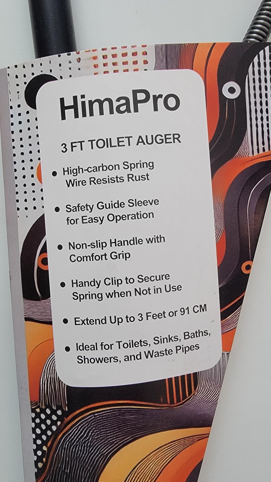 HimaPro Professional Toilet Auger/Closet Auger, 3 Feet Pipe Snake for Unclogging Toilets customer photo 2