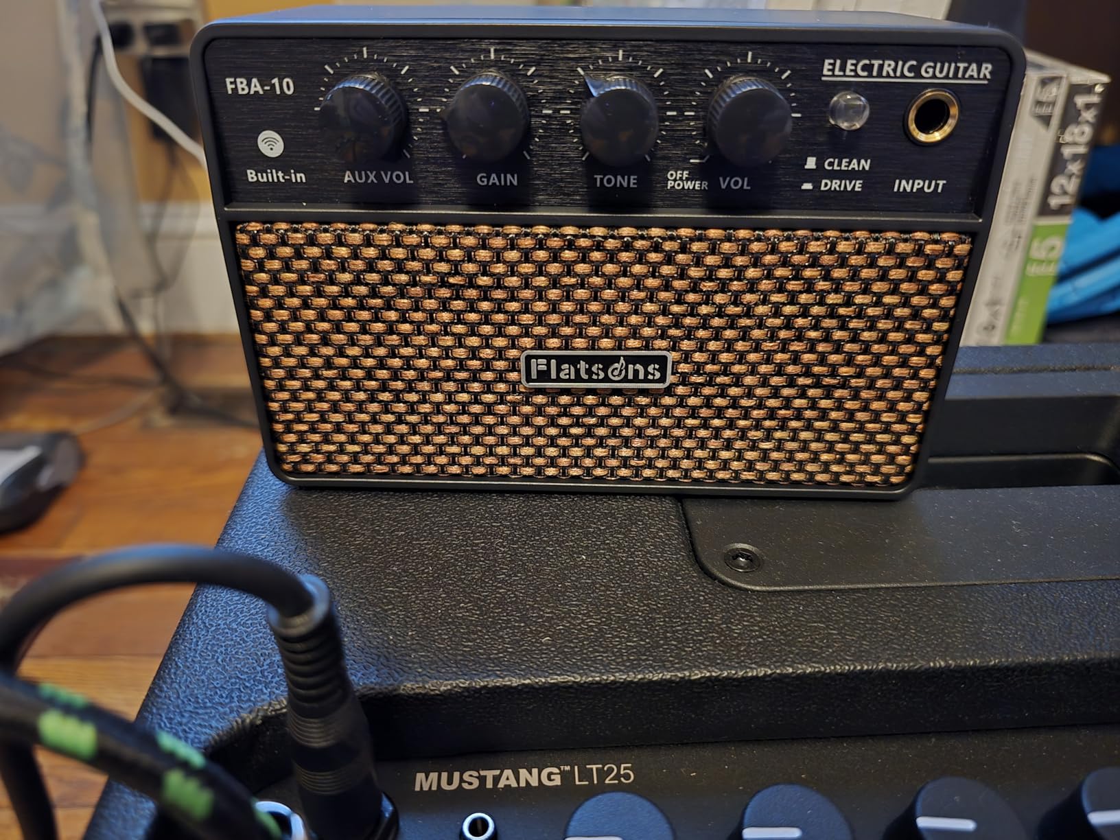 FBA-10 Guitar Amp, 10W Mini Electric Guitar Amplifier with Clean/Drive Channel, 6H Working, USB-C Rechargeable, 3.5mm Headphone/AUX Jack, Wireless Portable Amp for Indoor Practice, Traveling customer photo 1