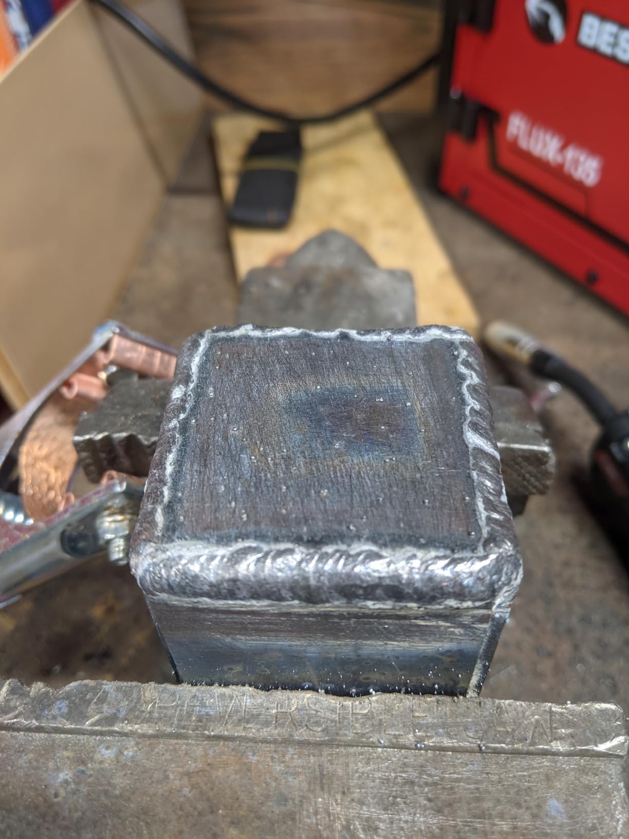 BESTMIG 135A MIG Welder - 3-in-1 Flux Core Welder, MIG/Lift TIG/Stick Welding Machine - Portable IGBT Inverter - 110V with Welder Helmet and Gloves (Red Black, MIG 135A Welder) customer photo 1