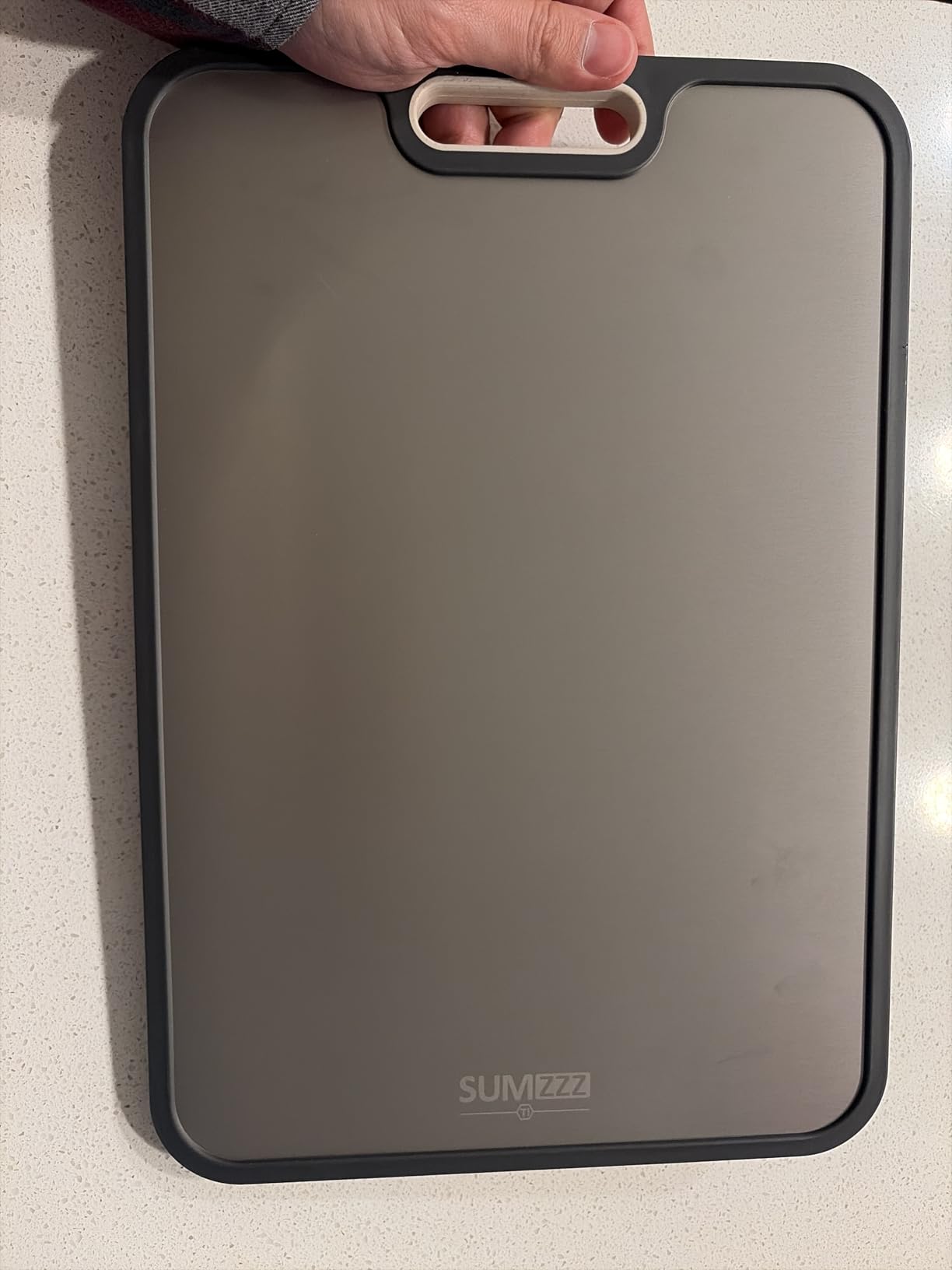 Titanium Cutting Board for Kitchen, Cutting Board Double Sided Food Grade, Pure Titanium/PP, Easy to Clean Large Size 16