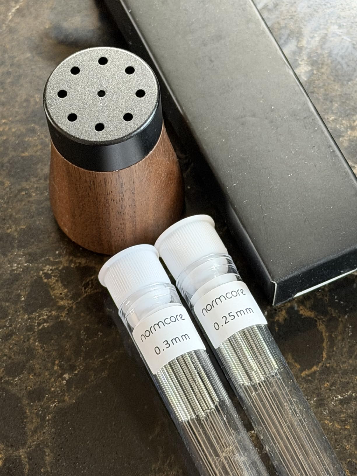 Normcore WDT Tool V2.1 with Stand, 9 Prong 0.23mm Espresso Distribution Too, Weiss Distribution Technique, Magnetic Coffee Stirrer with 16 Extra Needles, American Walnut Wood Handle, New Upgraded customer photo 1