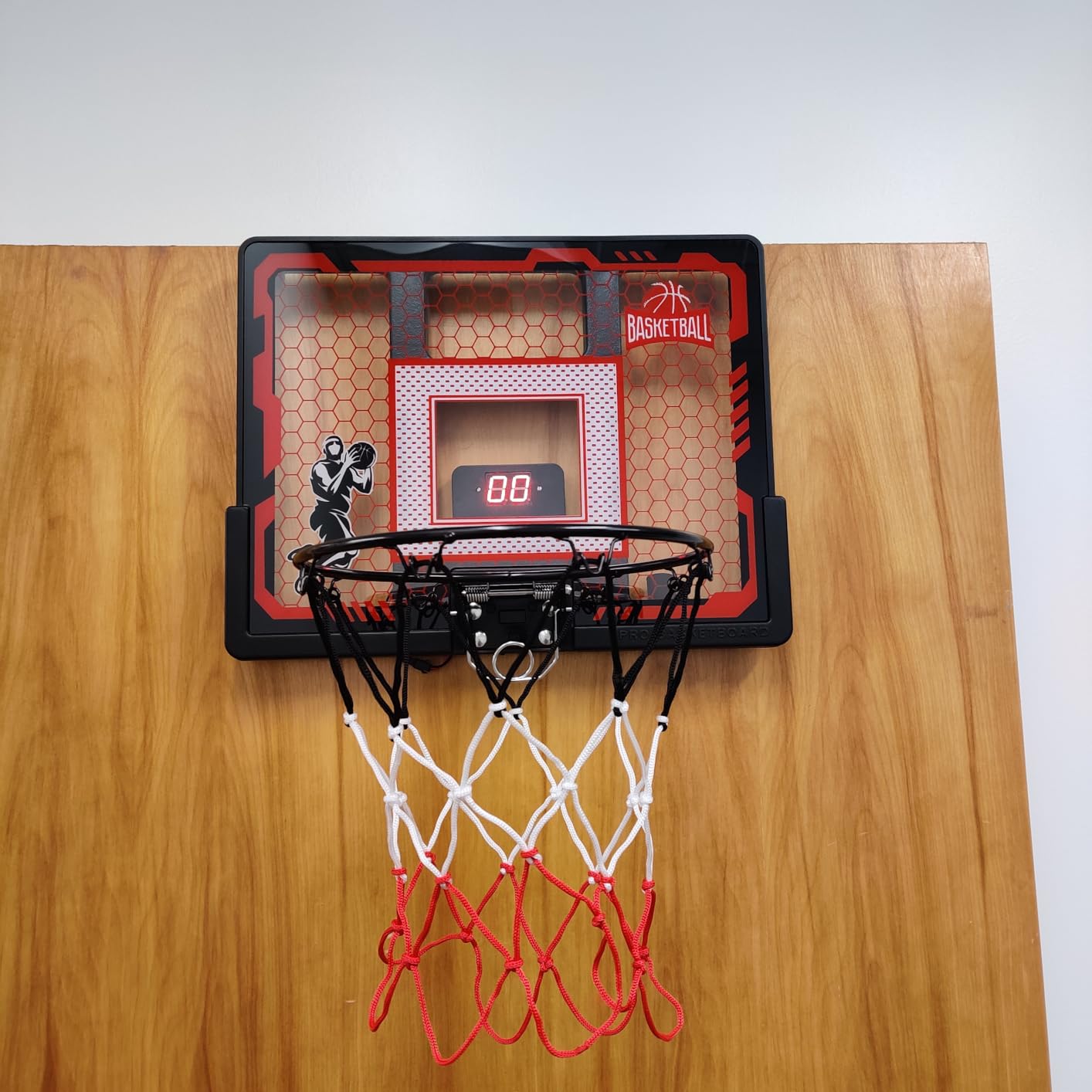 Indoor Basketball Hoop Pro for Kids, Over The Door Basketball Hoop with LED Light/Scoreboard/4 Balls- Upgraded Anti-Impact Backboard, Basketball Toys Gifts for 6 7 8 9 10 11 12 Year Old Boys customer photo 1