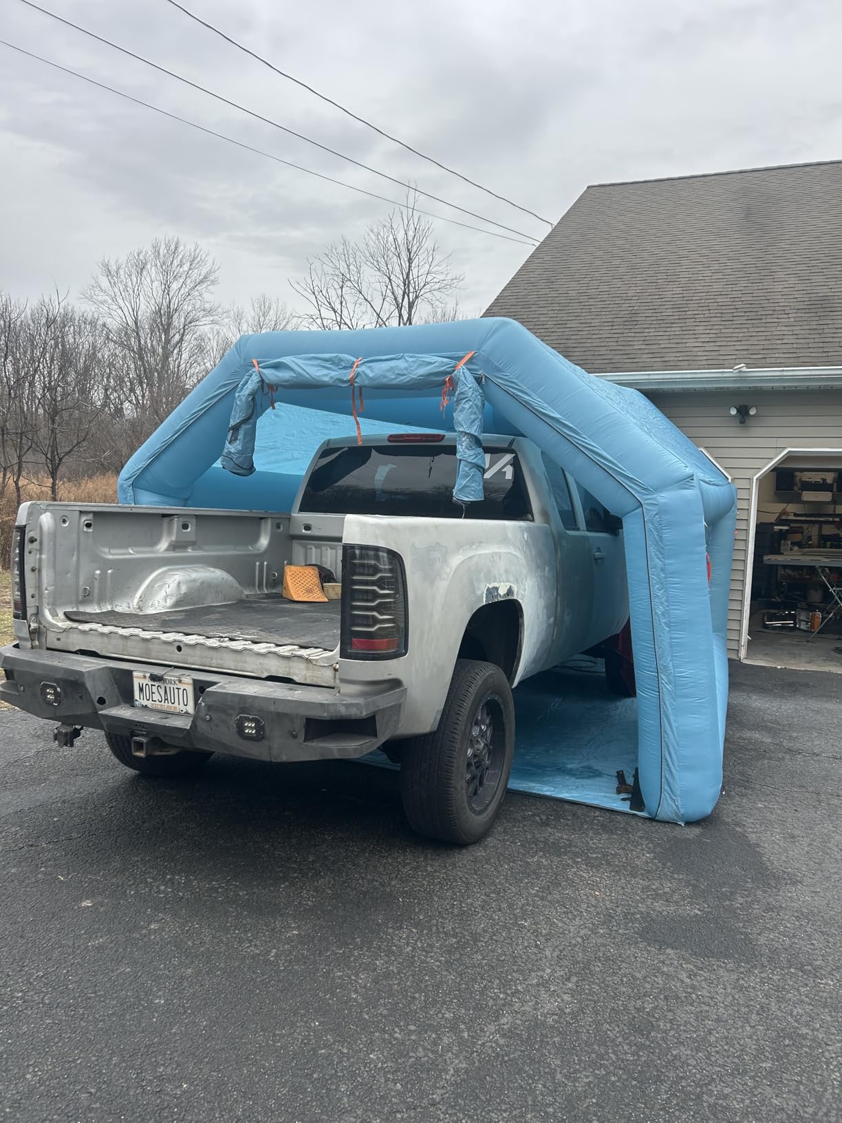 12.5x10x8FT Inflatable Paint Booth Portable Paint Booth Spray Paint Tent with Air Filter System & Blower for DIY Spray Car Truck Motorcycle Garage Auto Part Painting customer photo 1