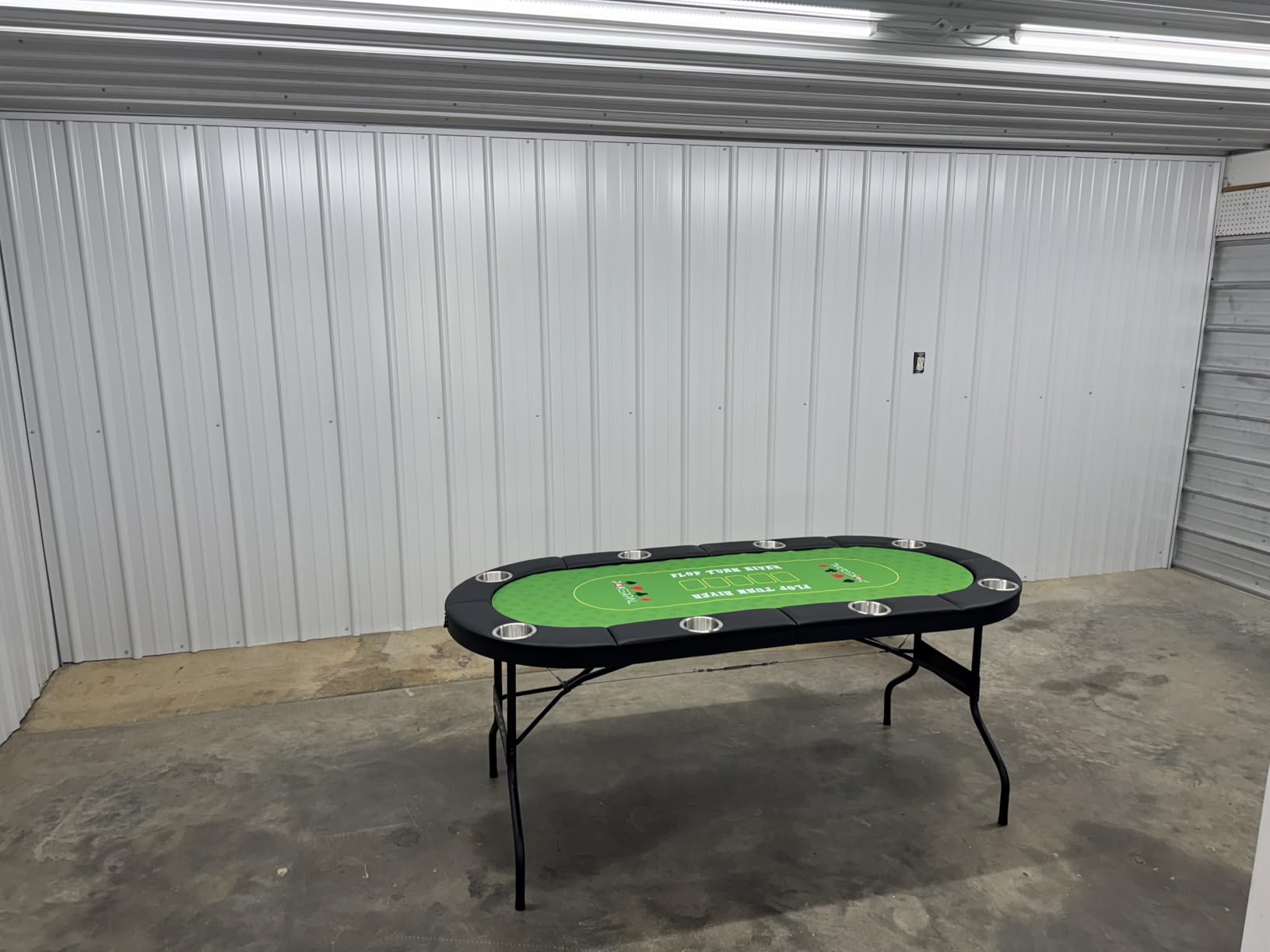 8 Player Poker Table with 2 Interchangeable Game mats, Texasholdem Poker and Blackjack, Collapsible Casino Table with Padded Rails and XXL Cup Holders for Wine and Whiskey Glasses, (71 in) customer photo 2