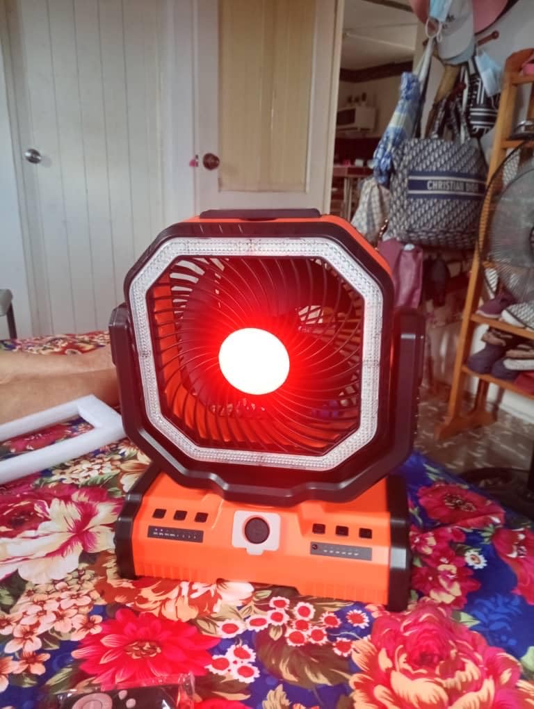 Battery Operated Fan Portable Battery Powered Outdoor Camping Tent Fan with LED Lantern Light 20000mAh Rechargeable, Oscillating, 360° Rotating Hanging Hook, Cordless USB Desk Fan(Black) customer photo 2