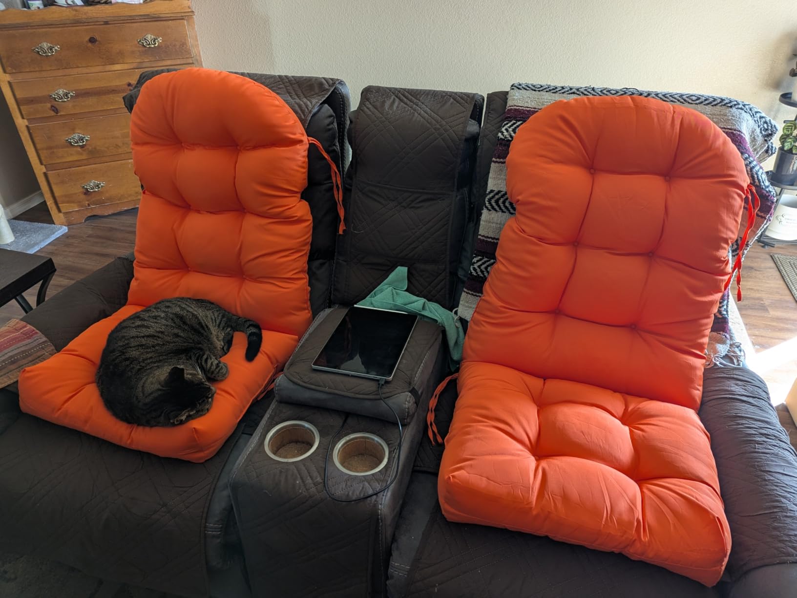 Adirondack Chair Cushion, Thick Indoor/Outdoor Rocking Chair Cushion with High Elasticity PP Cotton Water-Resistant Patio Furniture Cushions High Back Seat Pads for Porch Yard Lawn Chairs 44x19x4 customer photo 2