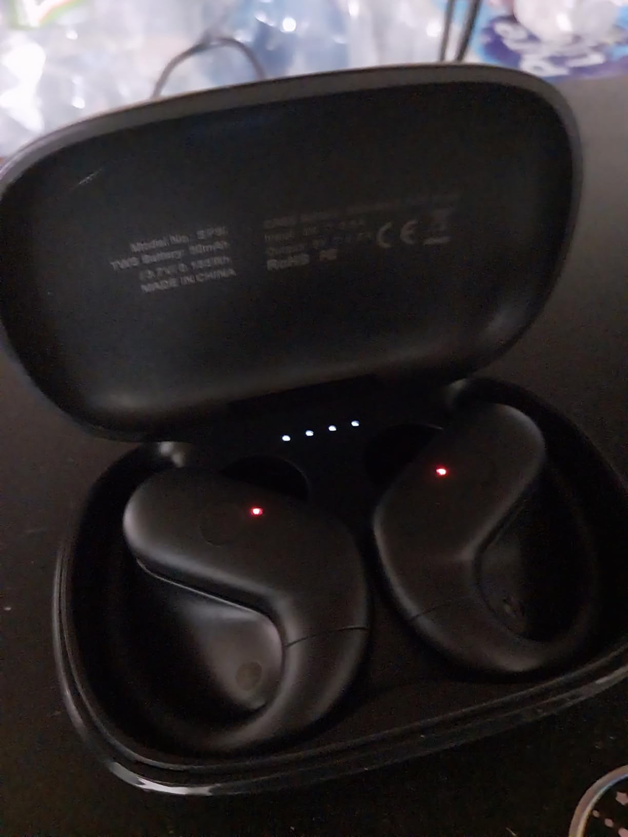 kurdene Wireless Earbuds Bluetooth Headphones Sport, Over Ear Buds with Deep Bass Sound, 60Hrs Playtime Earphones Redesigned Comfort Fit with Earhooks for Running, Meeting, Workout - Black customer photo 2