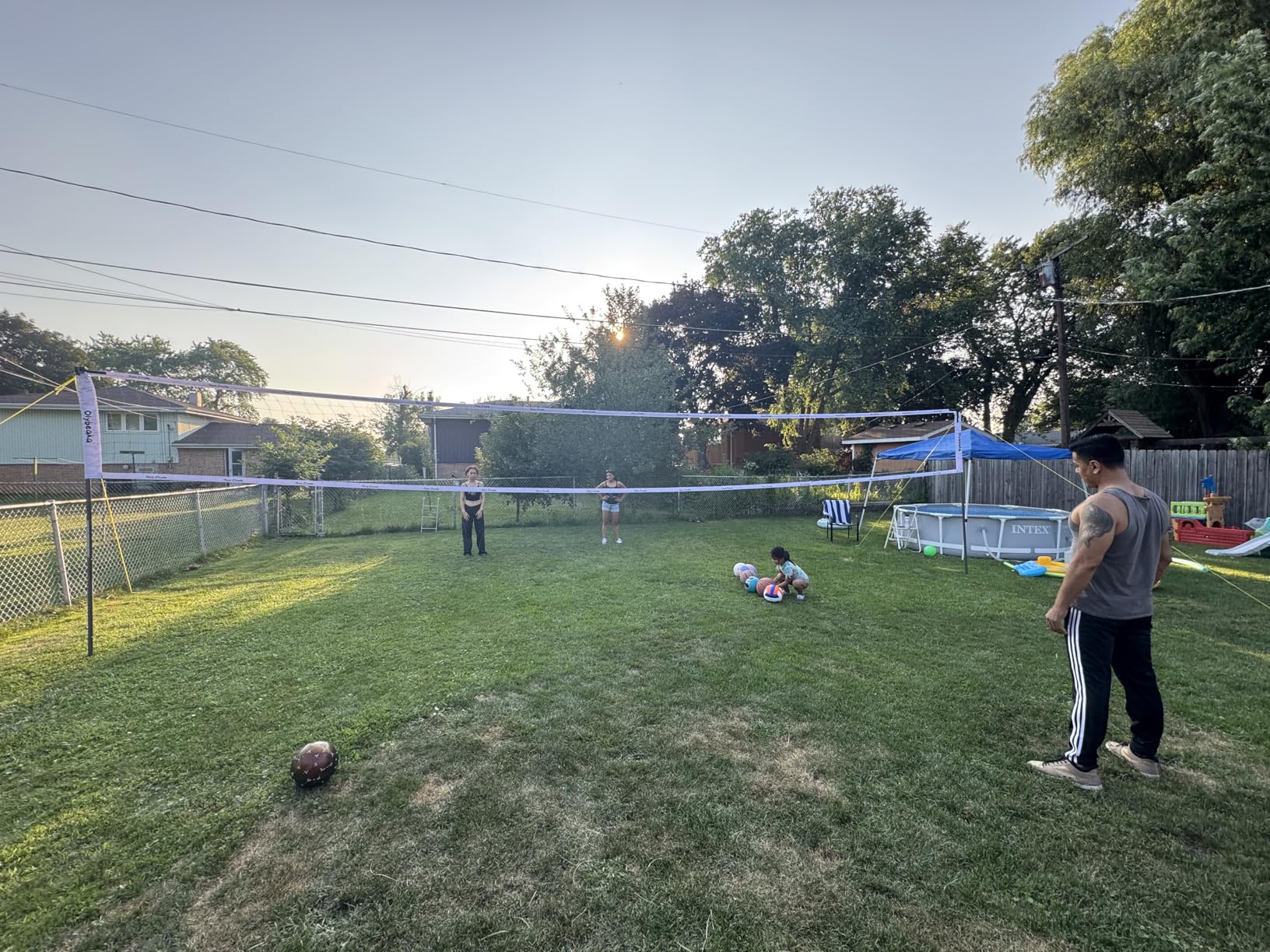 Outdoor Portable Volleyball Net Set for Backyard Beach with Adjustable Heavy Duty Poles, Durable Net, PU Volleyball & Pump, Carry Bag customer photo 1