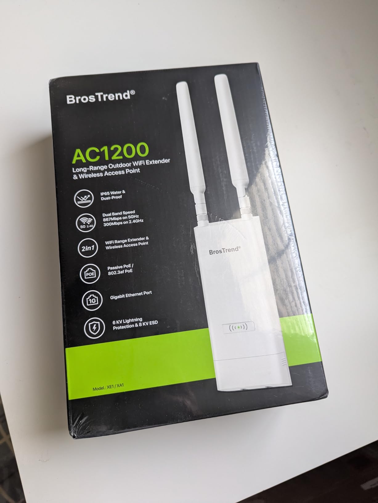 BrosTrend AC1200 Outdoor Access Point Long Range, IP65 Weatherproof Gigabit WiFi Access Point, Dual Band 5GHz + 2.4G, PoE Powered, with Passive PoE Injector, Universal Compatible, WAP for Yard Farm RV customer photo 1