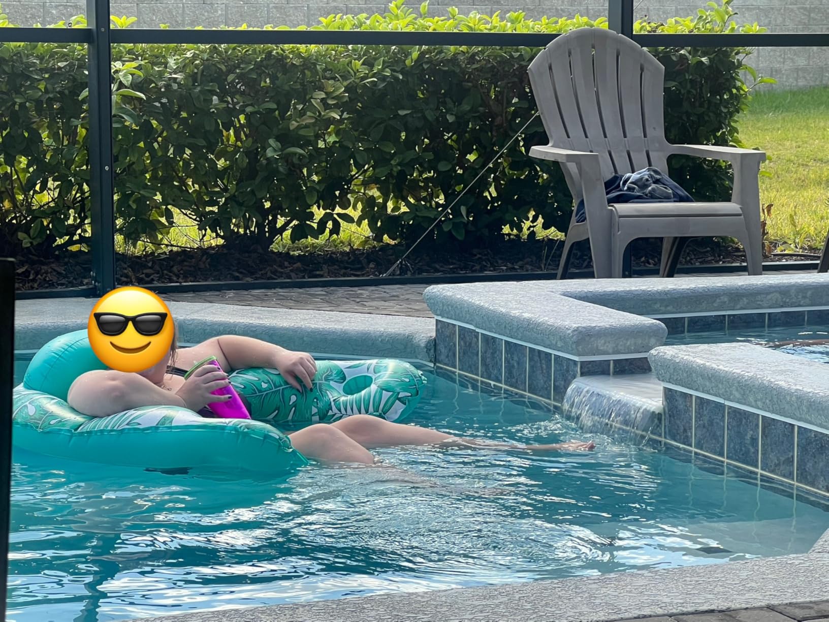 Jasonwell Inflatable Pool Float Chair - 2Pack Floating Pool Chair Lounge Floats for Swimming Pool Water Chair Pool Lounger with Cup Holder Pool Toy Party Floaties for Adults (BG-L) customer photo 2