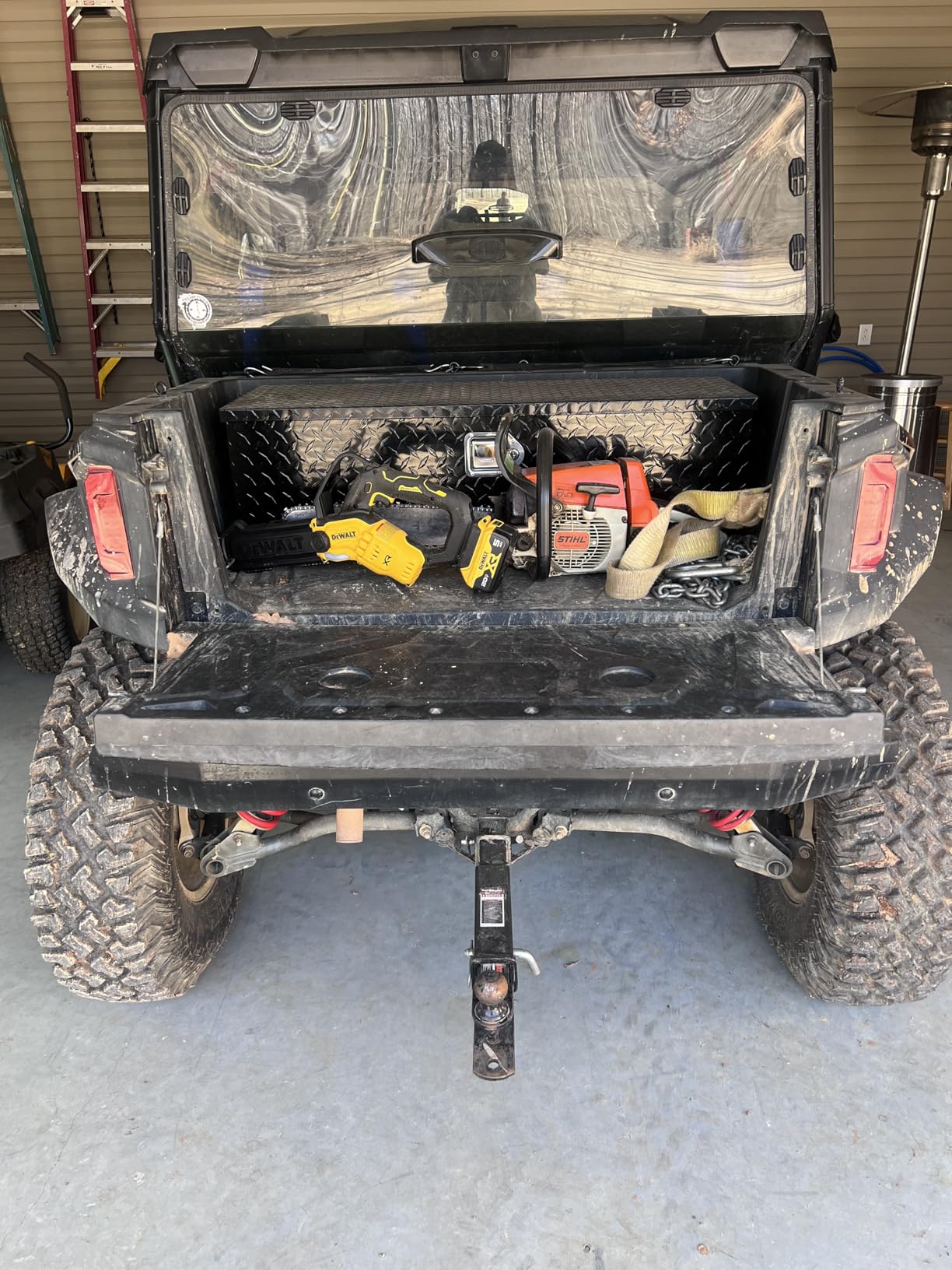 AUTOSAVER88 48 Inch Truck Bed Tool box, Heavy Duty Aluminum Diamond Plate Tool Box Chest, Waterproof Chest Storage Box with Sliding Shelf and Lock for Trucks, Trailers, RVs, Warehouses customer photo 1