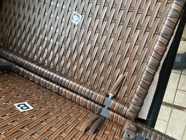 VINGLI Wicker Outdoor Bar Cart with Storage and Wheels, Outdoor Bar Table Serving Cart Rattan Bar Cart with Glass Top and Shelf for Pool, Party, Backyard, Porch (Black) customer photo 2