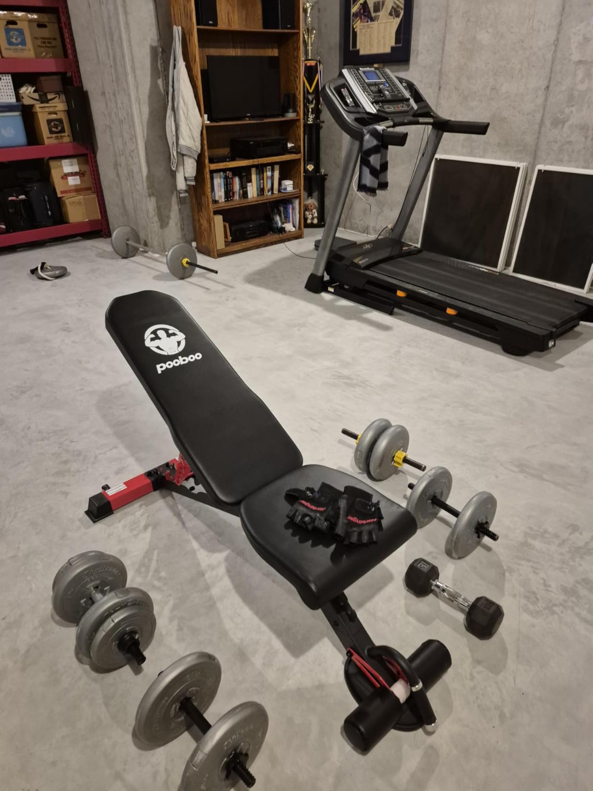 Pooboo Weight Bench, Adjustable Workout Bench for Home, 1500LBS Weight Capacity Heavy Duty Strength Training Bench, Flat/Incline/Decline Positions for Full Body Workout customer photo 1