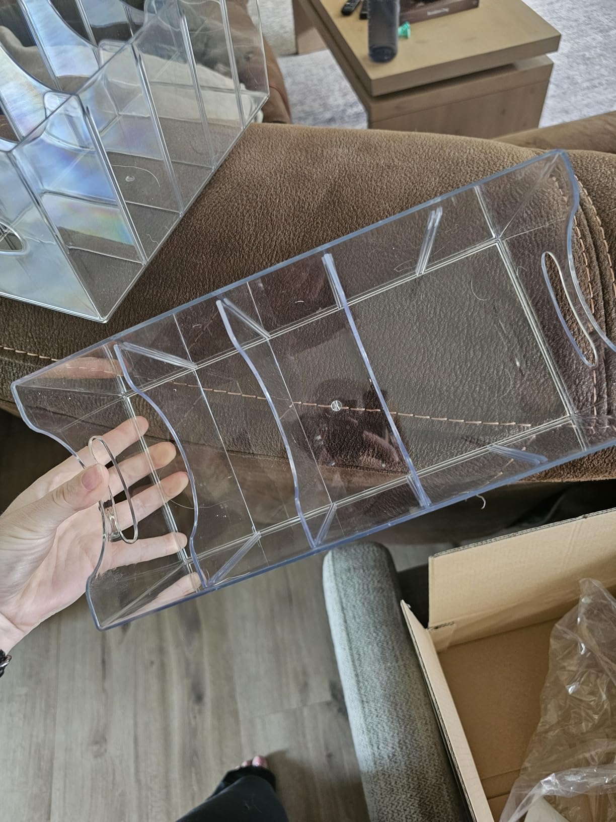 Belt Organizer - 2 Pack Clear Stackable Belt holder For Closet Drawer Storage - 5 Compartments with Removable Dividers, Multi-Purpose Display Bins With Inserts For Ties,Socks,underwear (2) customer photo 2