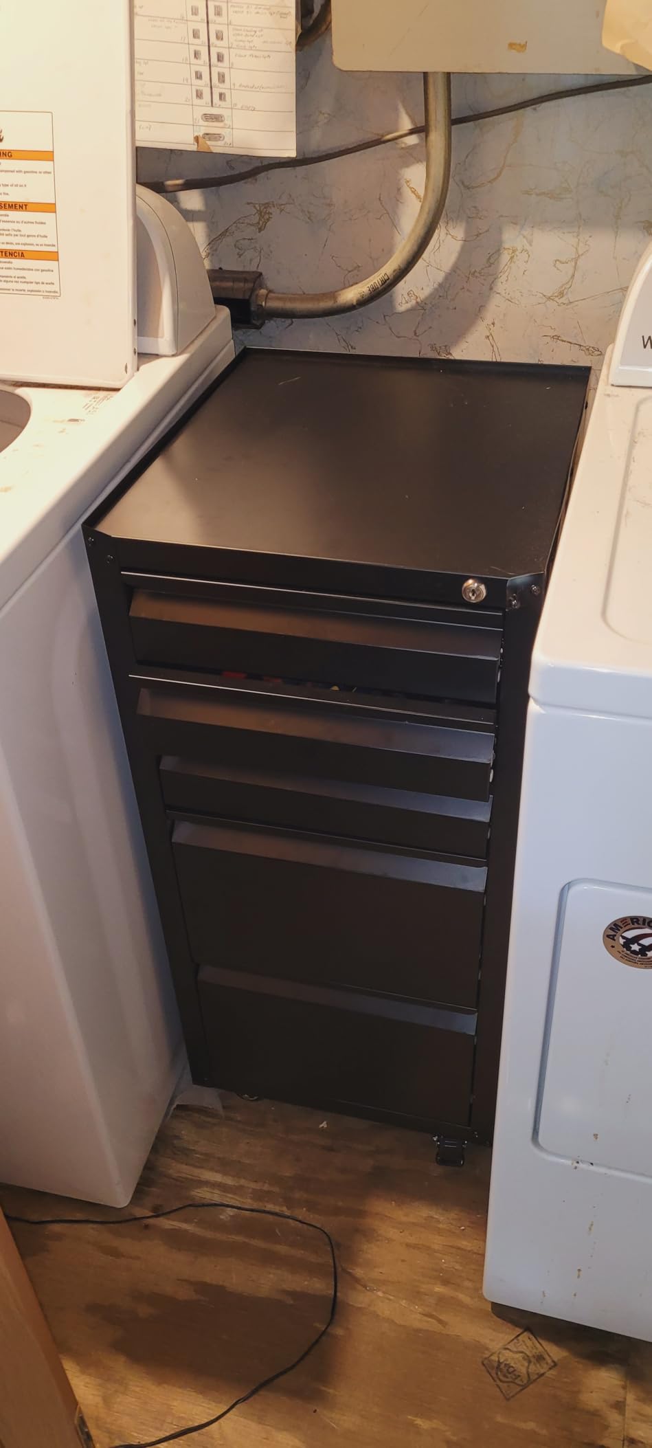 Yizosh 5-Drawer Metal Tool Storage Cabinet with Wheels,Rolling Tool Chest with Drawer and Locking Keys,Heavy Duty Tool Storage Organizer for Garage,Warehouse,Workshop customer photo 1