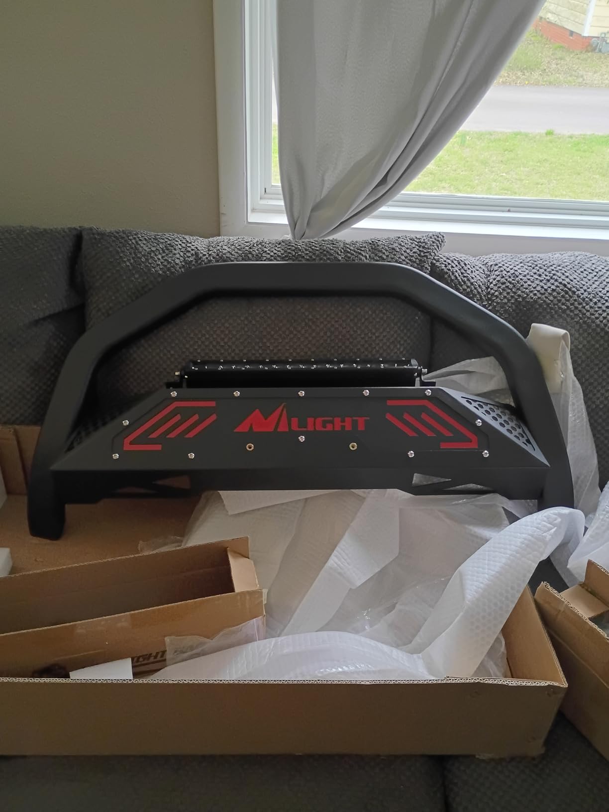 Nilight Bull Bar with Light fits 2007-2018 Chevy Silverado GMC Sierra 1500, 2007-2020 Chevy Tahoe Suburban&Yukon/Yukon XL Front Bumper Grille Brush Push Guard with Skid Plate Licence Plate Hole Black customer photo 1