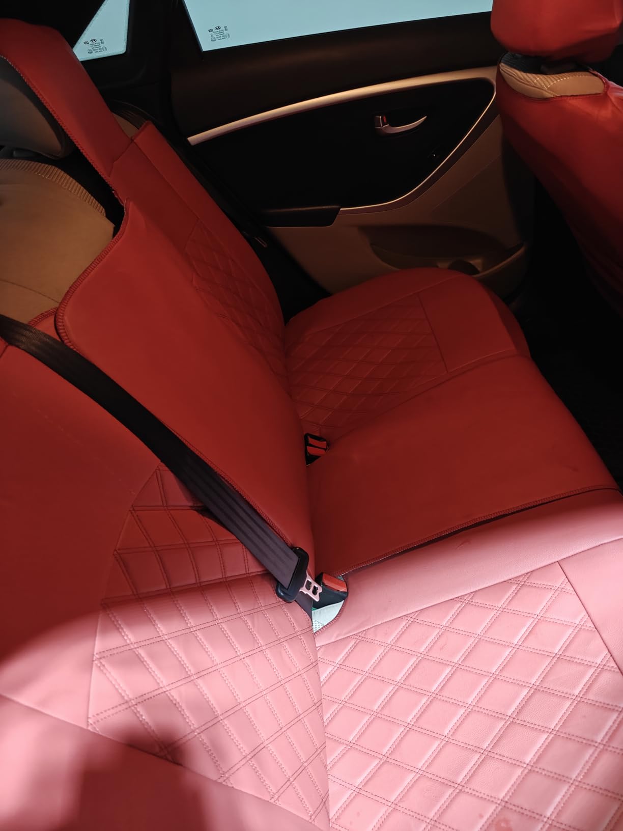 NS YOLO Full Coverage Leather Car Seat Covers Full Set,Waterproof Seat Covers for Cars,SUVs Pick-up Truck, Car Seat Cushion,Car Seat Protector,Beige Seat Cover with 5 Seats customer photo 1