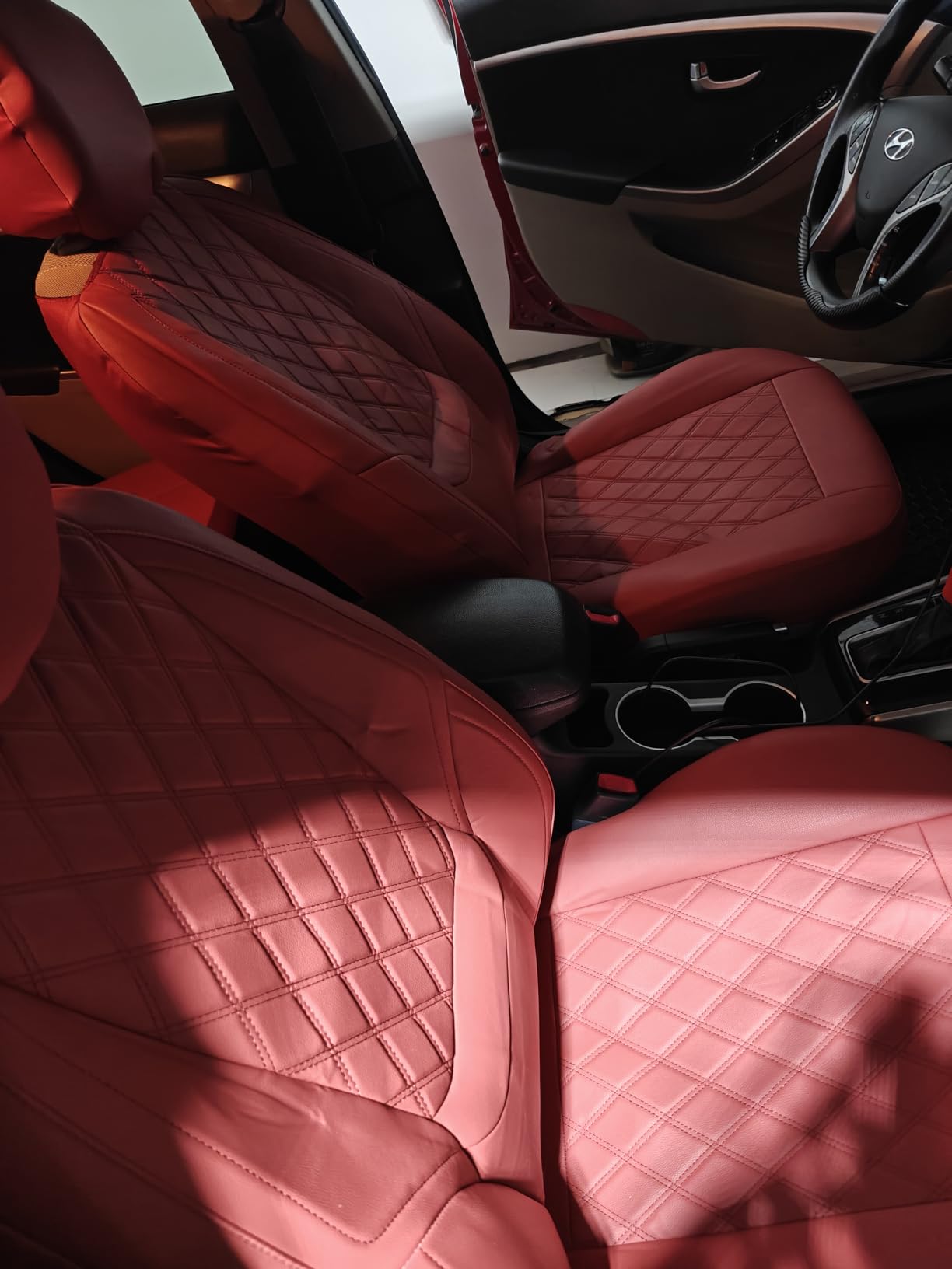 NS YOLO Full Coverage Leather Car Seat Covers Full Set,Waterproof Seat Covers for Cars,SUVs Pick-up Truck, Car Seat Cushion,Car Seat Protector,Beige Seat Cover with 5 Seats customer photo 2