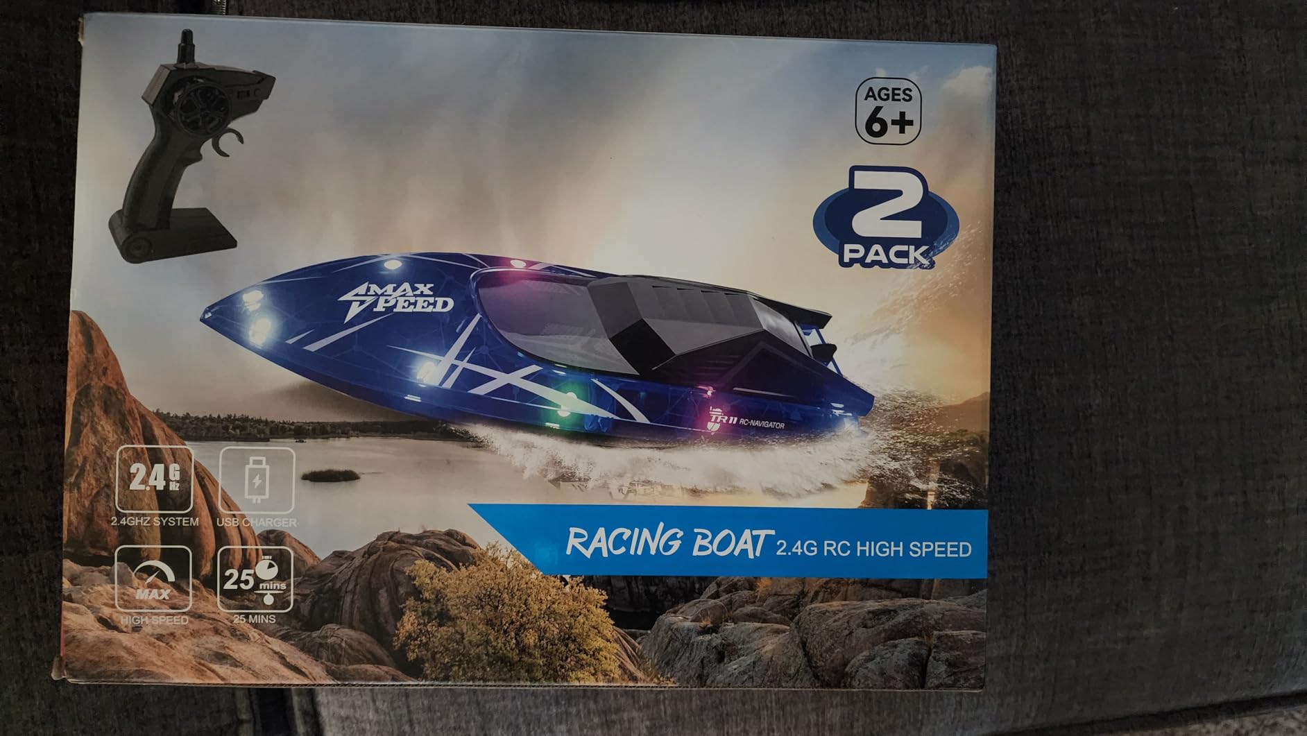 Remote Control Boat for Kids, 2Pack RC Boats with LED Lights for Pools Lakes River & Bathtub, 2.4Ghz Control, Whole Body Waterproof, 2 Rechargeable Batteries Summer Water Toys customer photo 2