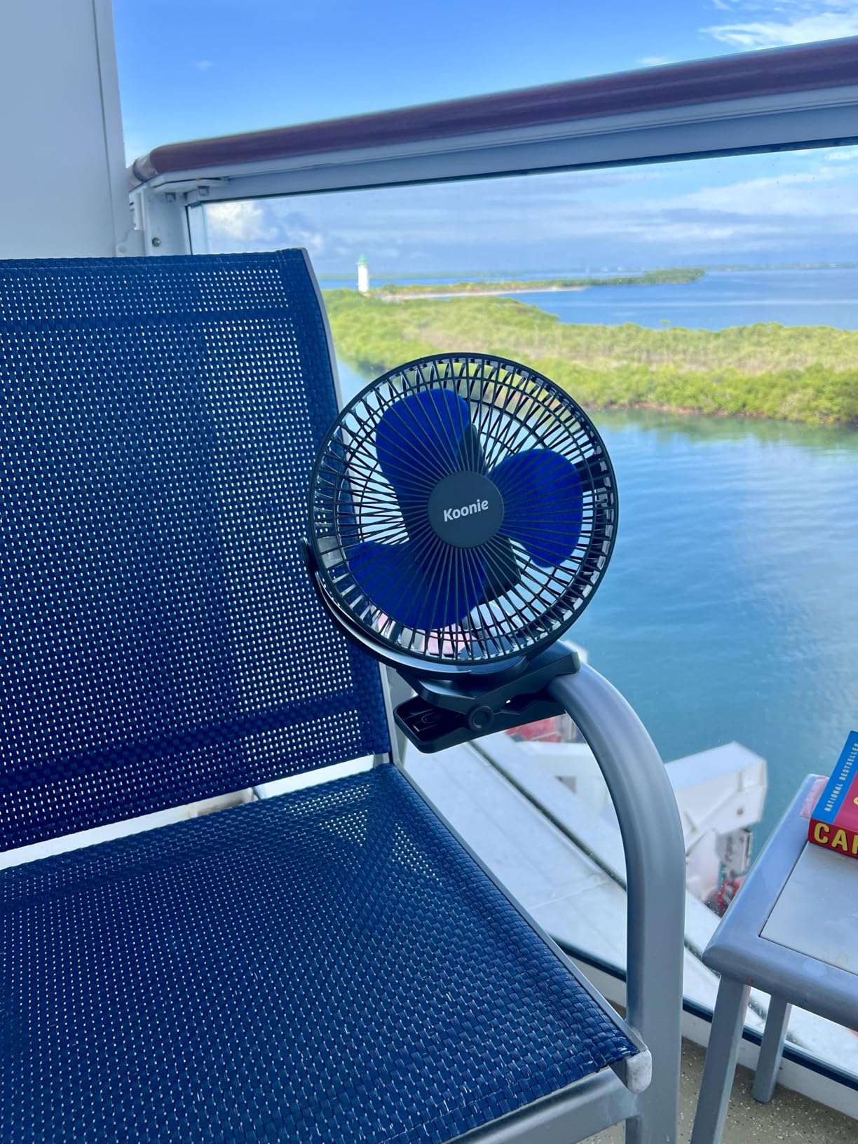 Koonie 10000mAh Battery Operated Misting Fan with Clip, Portable 8'' Mist Fan for Desk with Max. 48 Hours Runtime, 3Speeds, 2 Spray Modes, 200ML Tank for Golf Cart Home Office Travel Camping Stroller customer photo 2