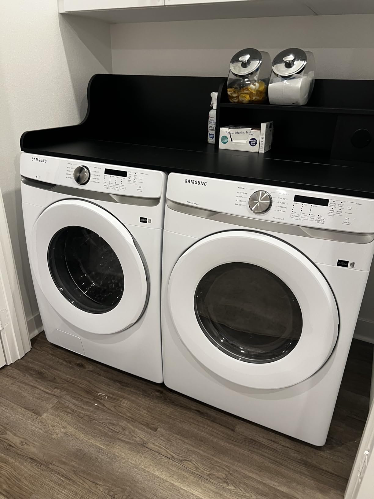 DTK Washer Dryer Countertop with Charging Station, 2 Tier Laundry Countertop with Anti-Slip Strips, 27.55