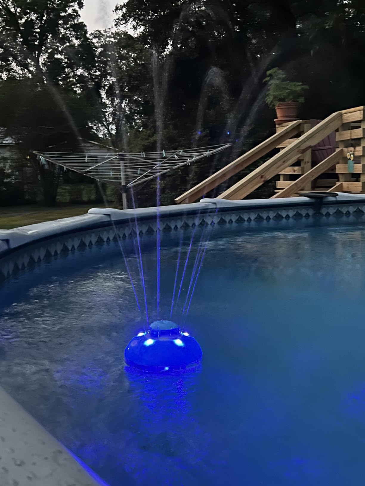 Blufree Bluetooth Pool Speaker w/Colorful Pool Fountain Light, 3 in 1 Floating Pool Speaker Loud Sound, IP68 Waterproof Floating Hot Tub Speakers, Bluetooth 5.4, 24H Playtime Pool Wireless Speakers customer photo 2