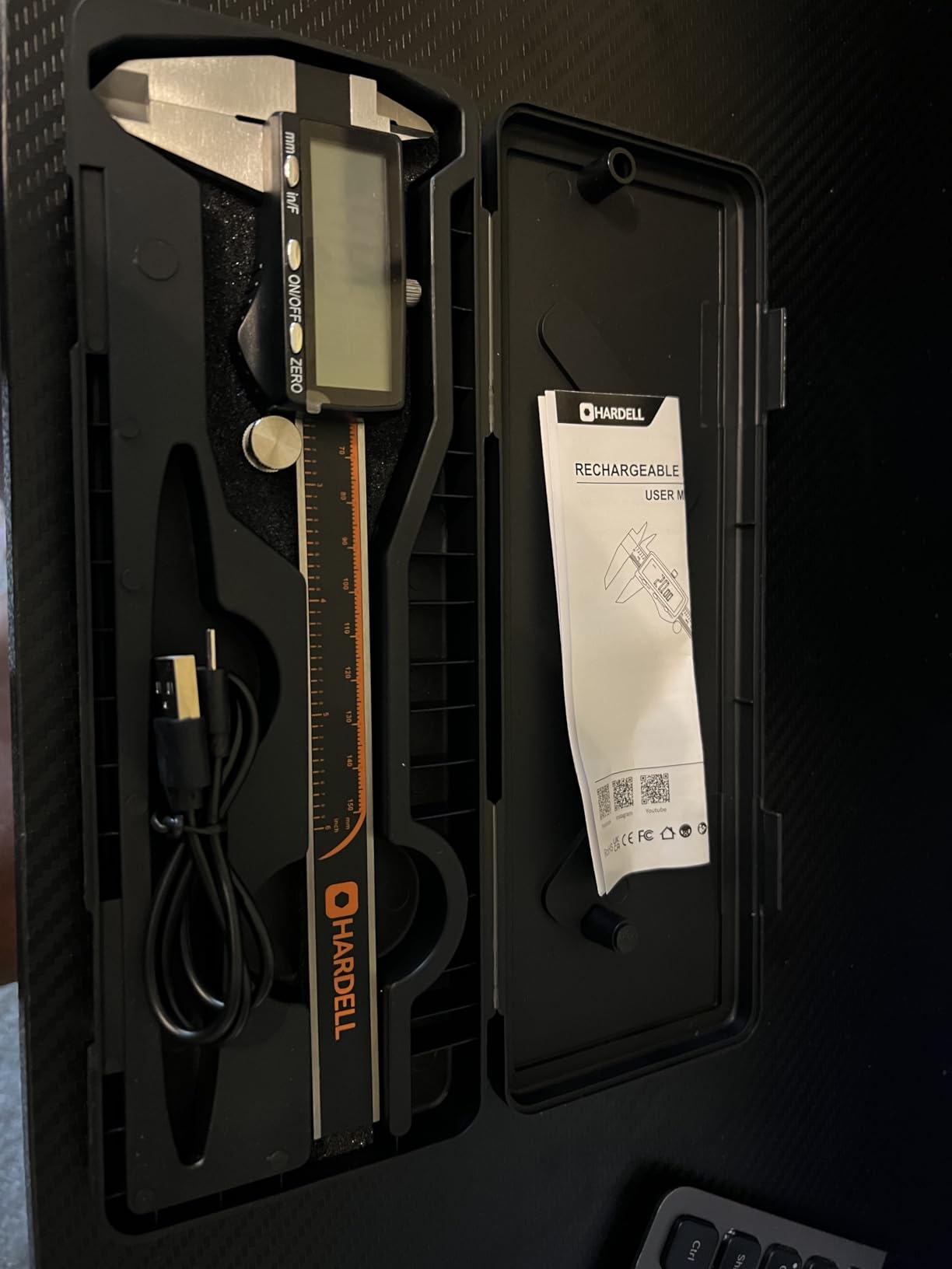 HARDELL Digital Caliper, Rechargeable Calipers with Large LCD Screen, Stainless Steel Caliper Measuring Tool, Auto-Off Micrometer, Inch/MM/Fraction for DIY/Household/3D-printing customer photo 2