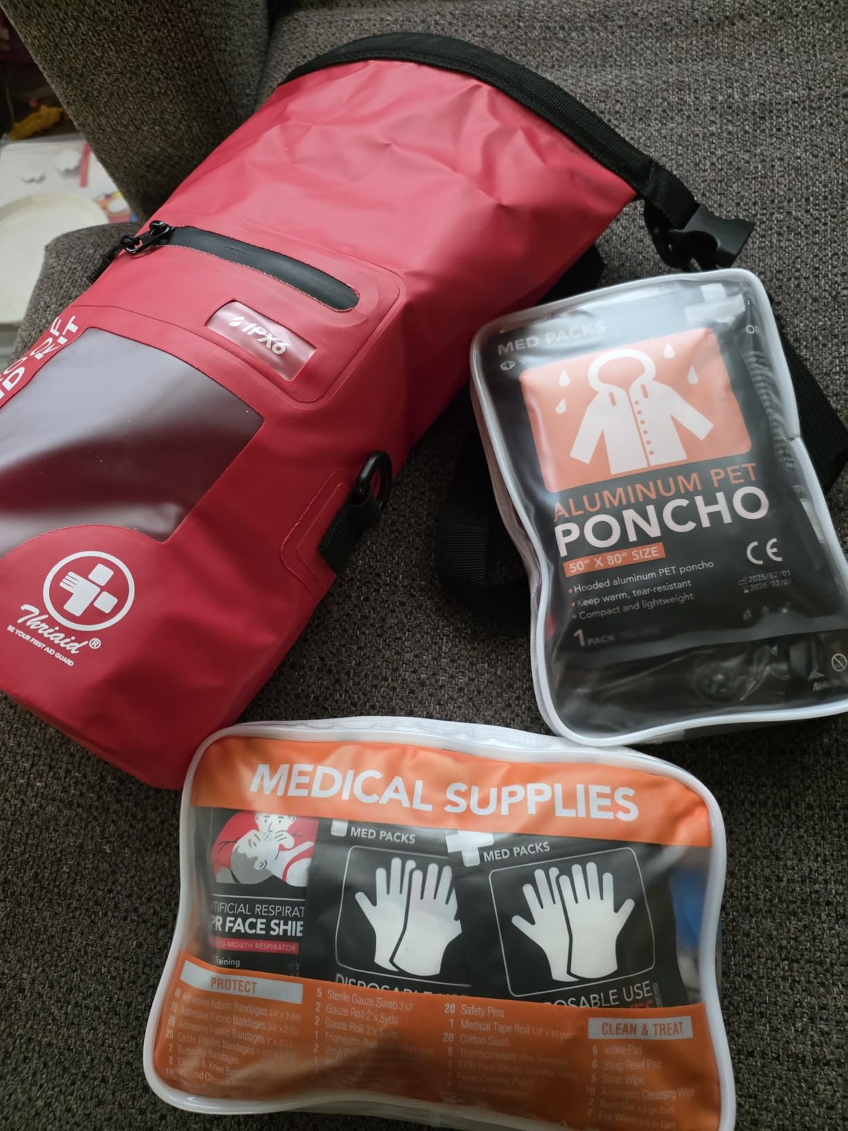 250 PCS Waterproof First Aid Kit, Roll Top Reflective Boat Dry Bag Bug Out Bags, Emergency Medical Kit Ideal for Boating, Camping, Fishing, Kayaking, Floating customer photo 1