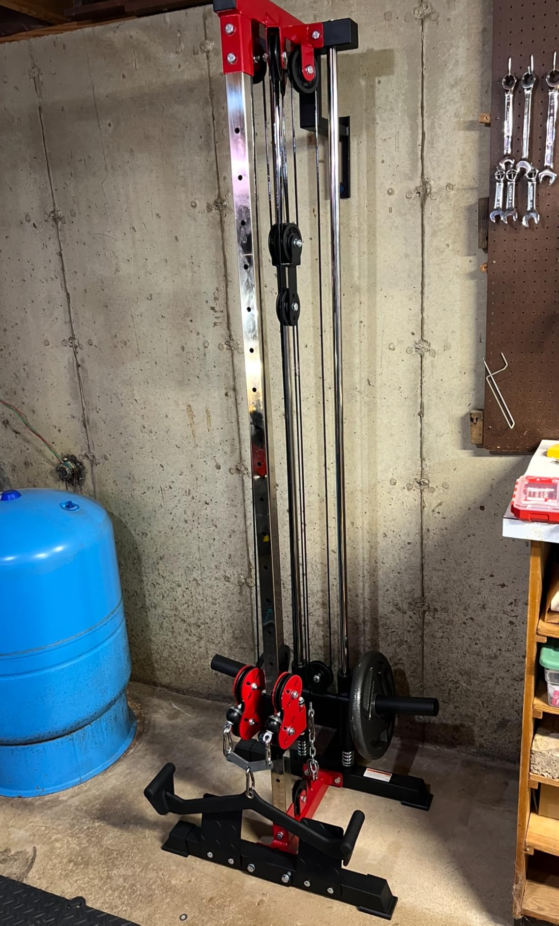 Mikolo Wall Mount Cable Station, Cable Crossover Machine with Dual Pulley System and 18 Adjustable Positions for Home Gym Fitness Equipment customer photo 2