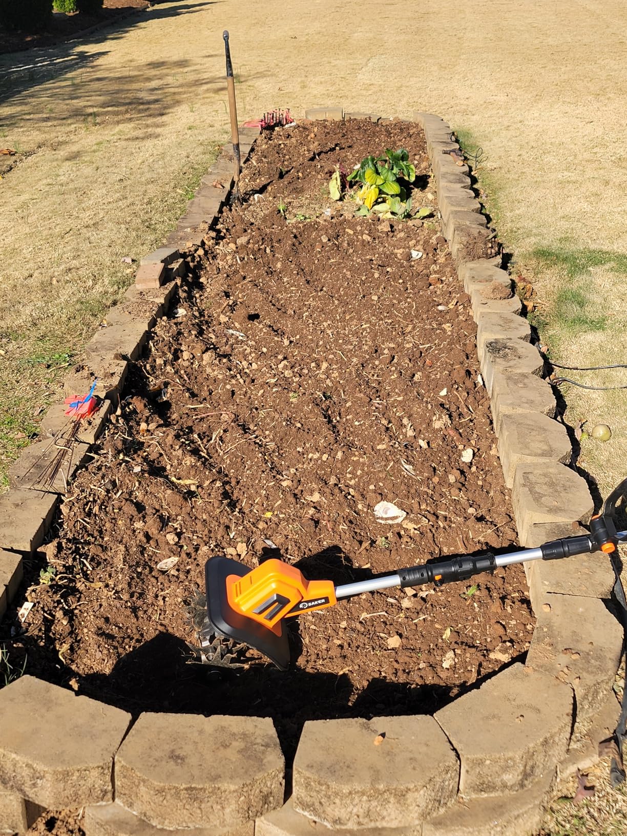 Saker 22V Cordless Electric Garden Tiller Cultivator, Lightweight Rototiller for Gardening, 9-Inch Tilling Width, 6.3-Inch Depth for Soil Preparation, Weeding, and Gardening 2 Batteries SK-TC18B customer photo 1